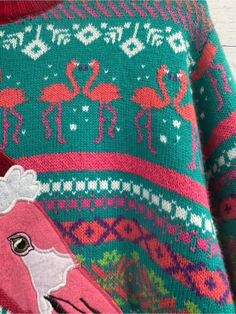 Blizzard Bay XL Flamingo Santa Ugly Christmas Sweater Tropical Holiday Coastal - Picture 5 of 11